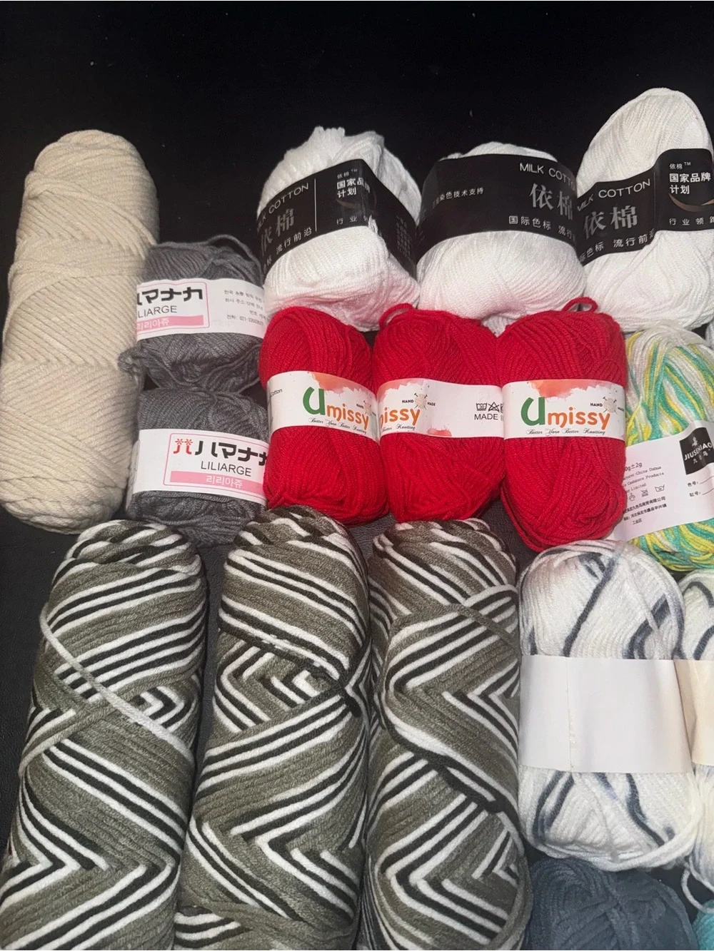Yarn Lot of 32 skeins various sizes and styles all new lot #3